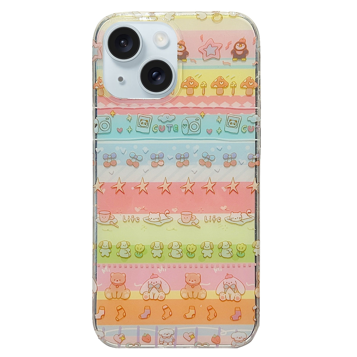 ELECTROPRIME For iPhone 15 Double Sided IMD Full Coverage TPU Phone Case(Pentagram Cats Dogs)