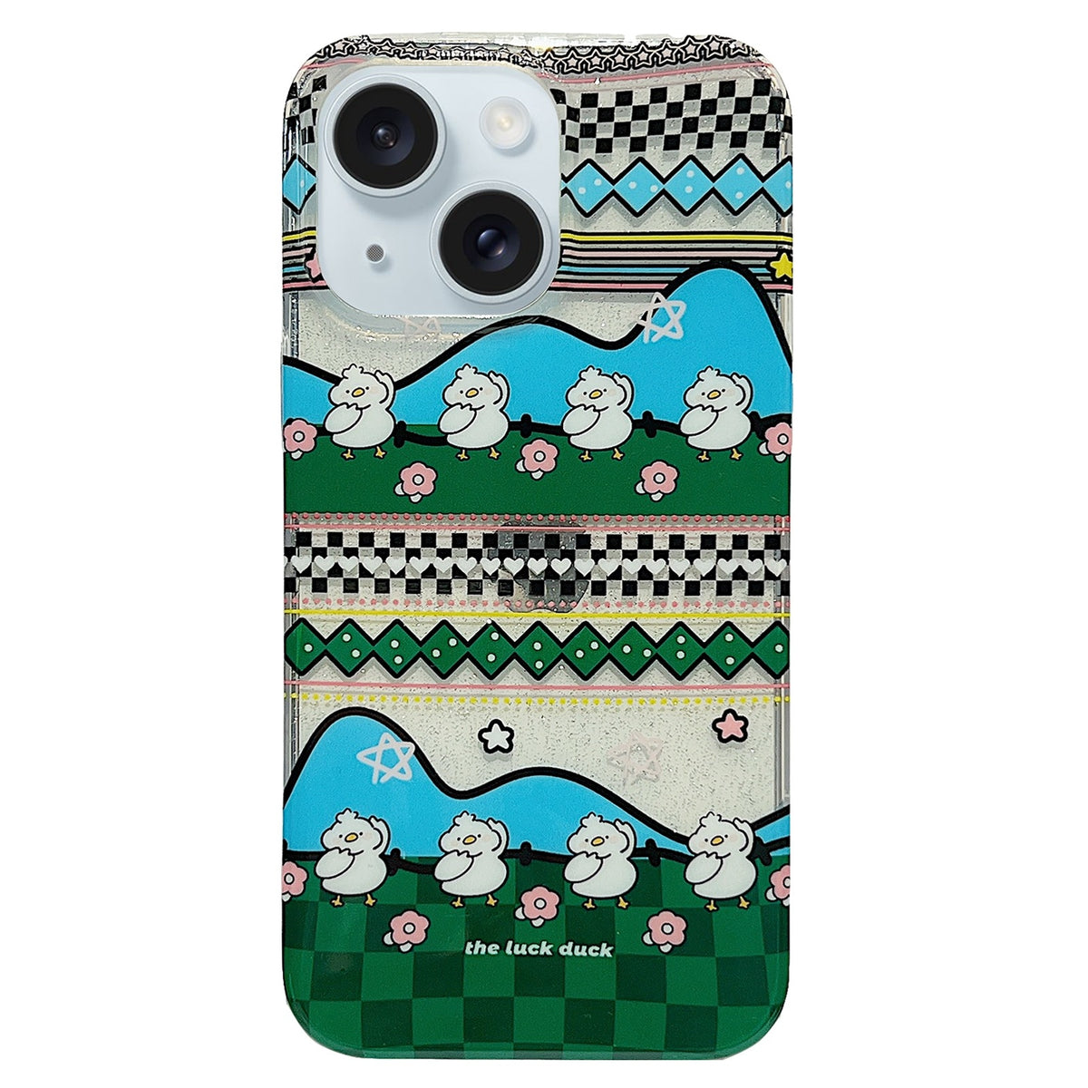 ELECTROPRIME For iPhone 15 Double Sided IMD Full Coverage TPU Phone Case(Two Rows of Ducks)