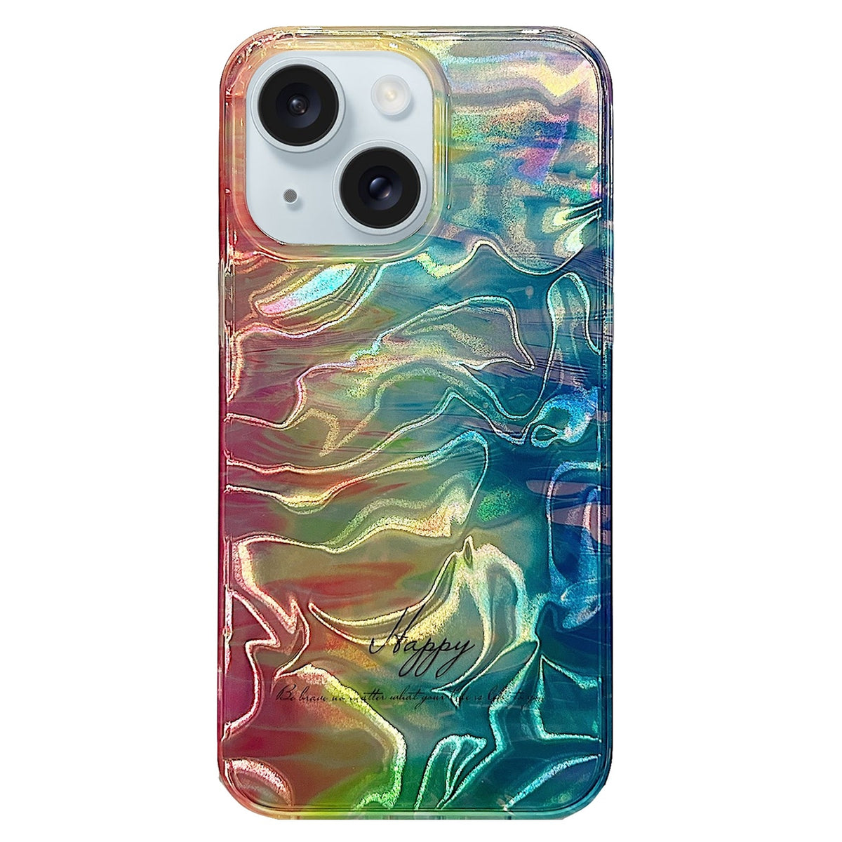 ELECTROPRIME For iPhone 15 Double Sided IMD Full Coverage TPU Phone Case(Green Halo Ripple)