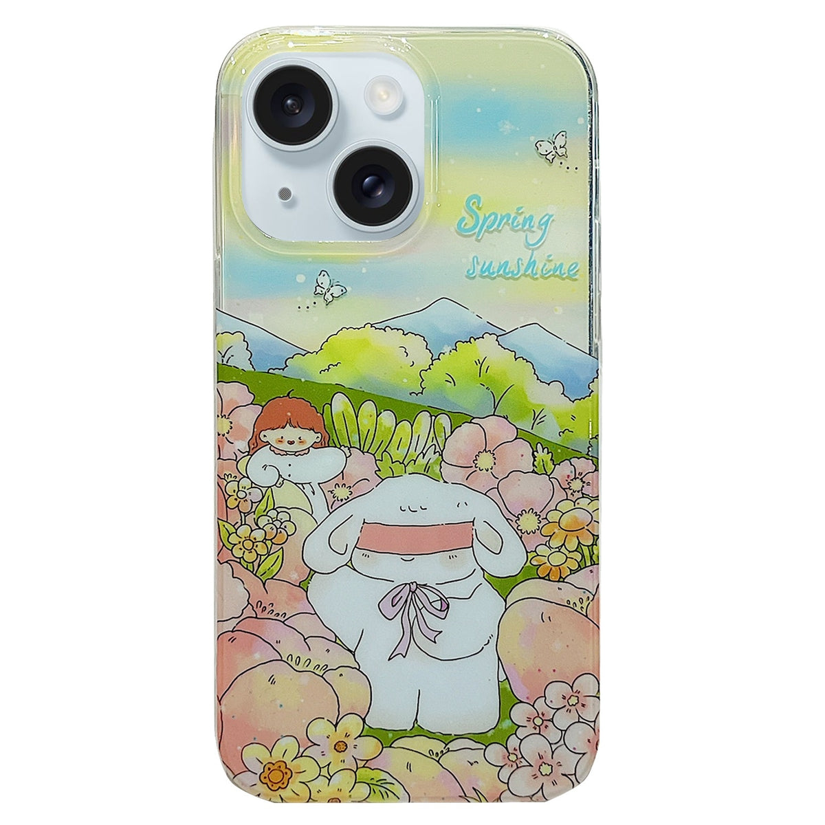 ELECTROPRIME For iPhone 15 Double Sided IMD Full Coverage TPU Phone Case(Bow Doll)