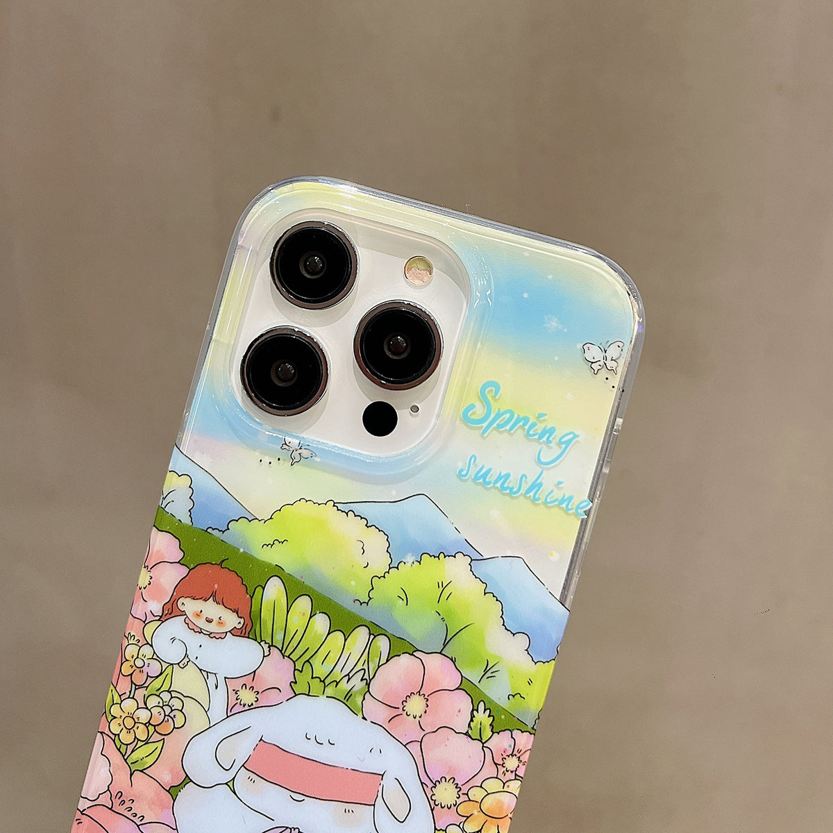 ELECTROPRIME For iPhone 15 Double Sided IMD Full Coverage TPU Phone Case(Red Flower Doll Little Girl)