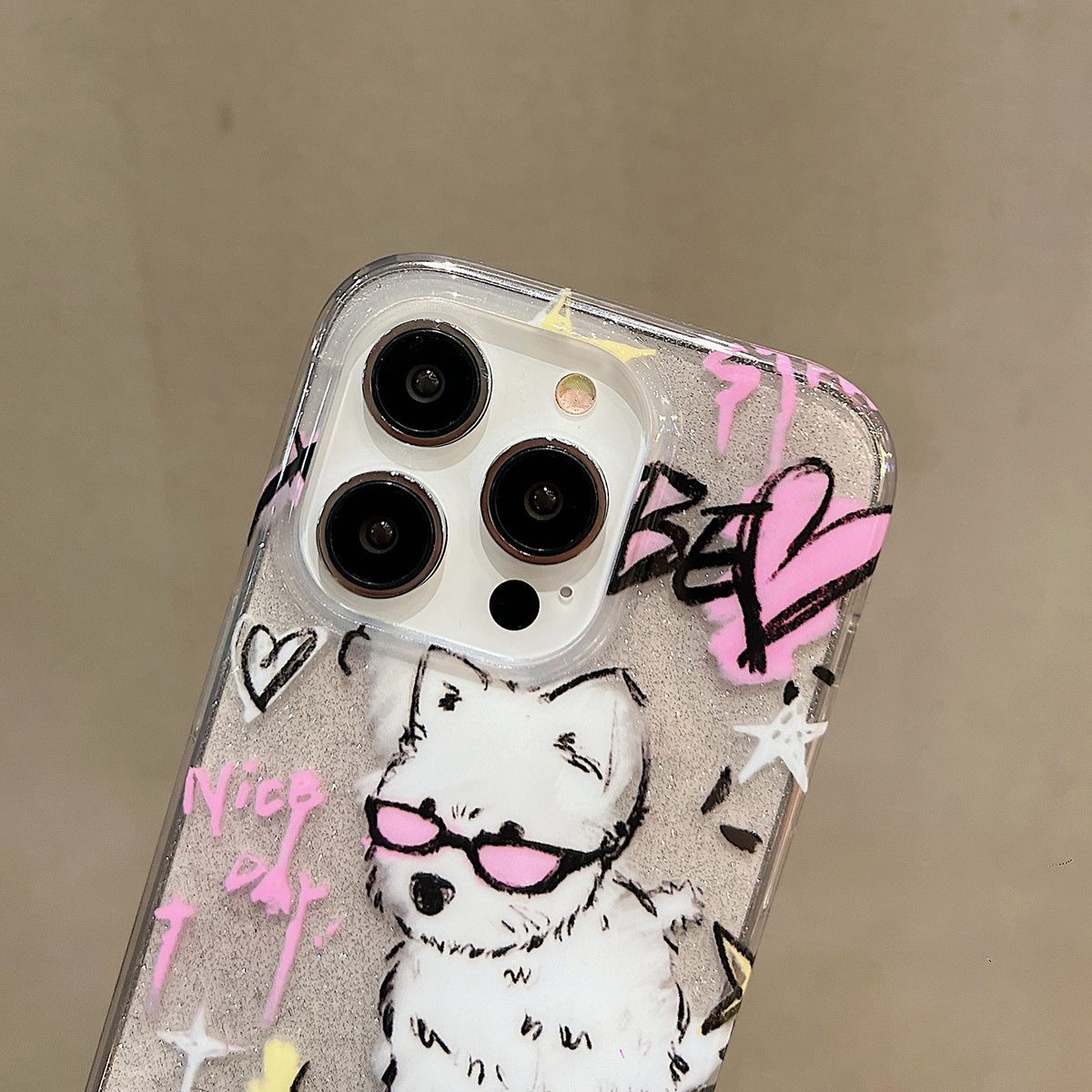 ELECTROPRIME For iPhone 15 Double Sided IMD Full Coverage TPU Phone Case(Dachshund Bow Cat)