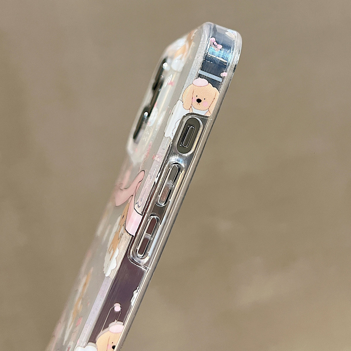 ELECTROPRIME For iPhone 15 Double Sided IMD Full Coverage TPU Phone Case(Bow Cake Cloud Puppy)
