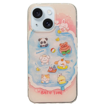 ELECTROPRIME For iPhone 15 Double Sided IMD Full Coverage TPU Phone Case(Multiple Animal Avatars)