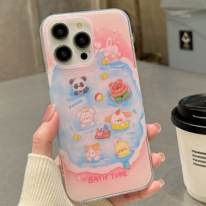ELECTROPRIME For iPhone 15 Double Sided IMD Full Coverage TPU Phone Case(Multiple Animal Avatars)