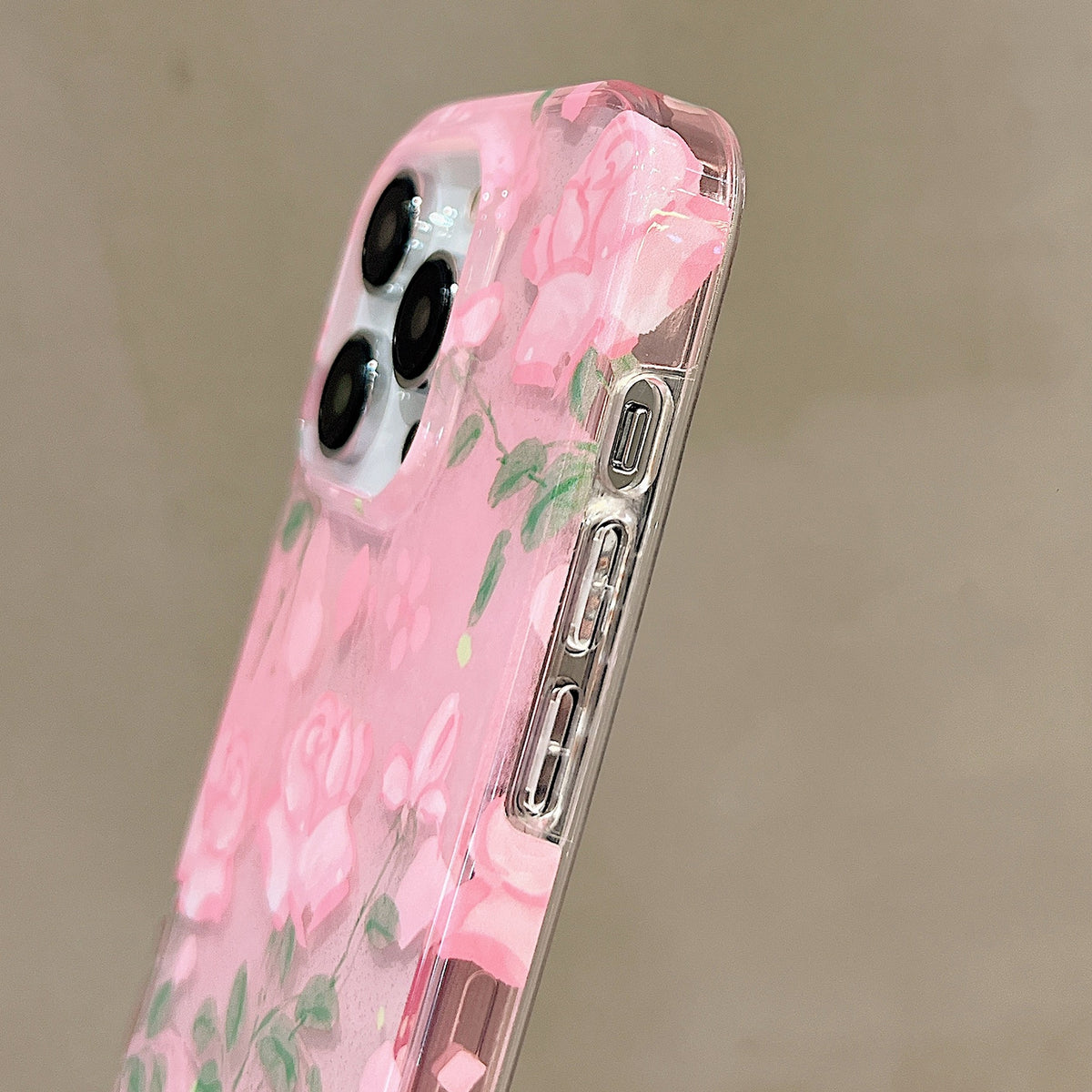 ELECTROPRIME For iPhone 15 Double Sided IMD Full Coverage TPU Phone Case(Pink White Flowers)