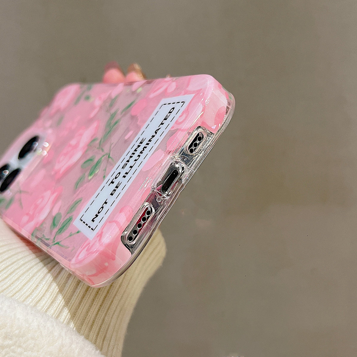 ELECTROPRIME For iPhone 15 Double Sided IMD Full Coverage TPU Phone Case(Pink White Flowers)