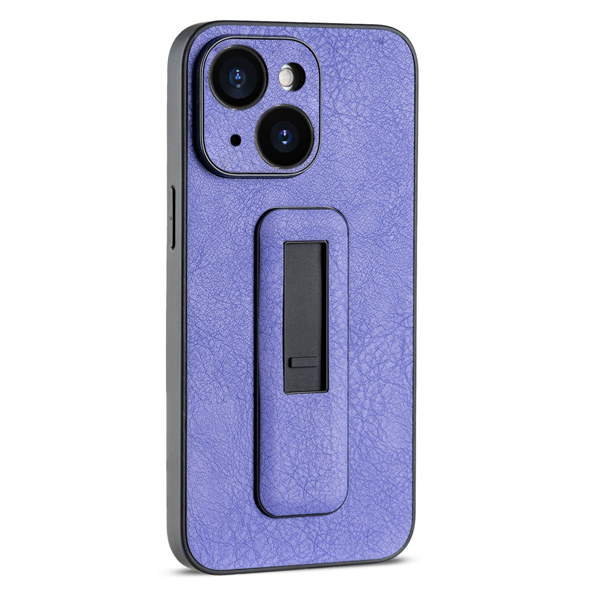 ELECTROPRIME For iPhone 15 PU Leather Push-pull Bracket Shockproof Phone Case(Purple)
