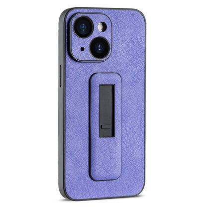 ELECTROPRIME For iPhone 15 PU Leather Push-pull Bracket Shockproof Phone Case(Purple)