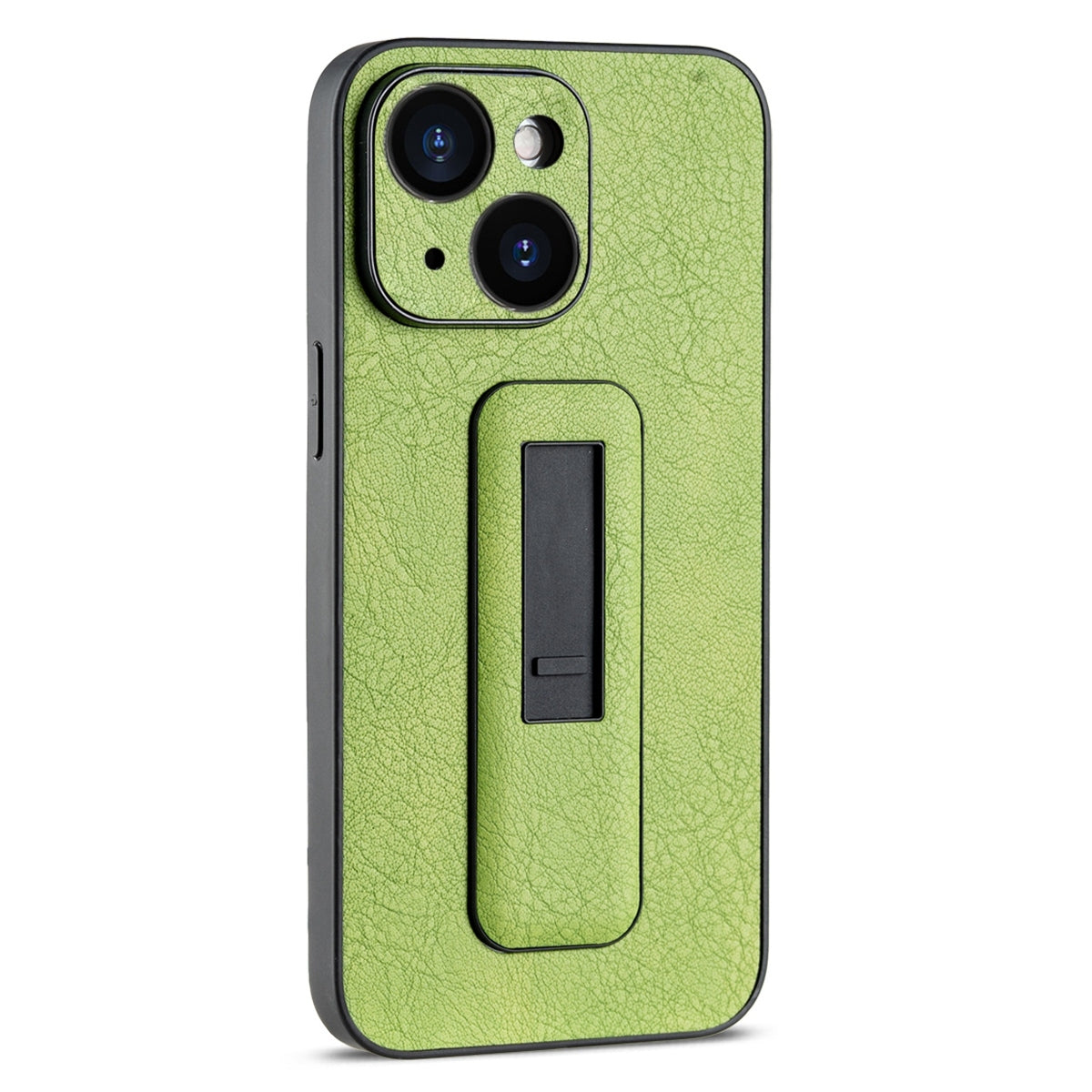 ELECTROPRIME For iPhone 15 PU Leather Push-pull Bracket Shockproof Phone Case(Green)
