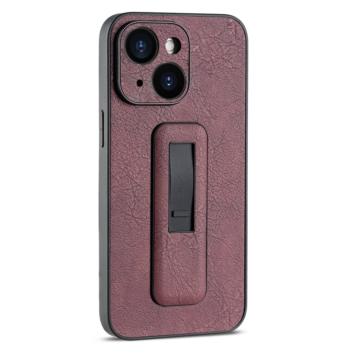 ELECTROPRIME For iPhone 15 PU Leather Push-pull Bracket Shockproof Phone Case(Wine Red)