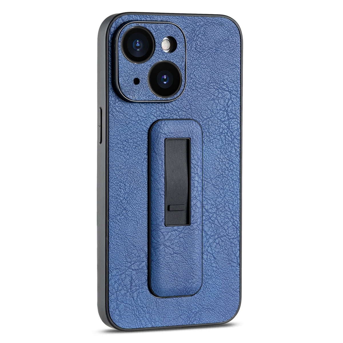 ELECTROPRIME For iPhone 15 PU Leather Push-pull Bracket Shockproof Phone Case(Blue)