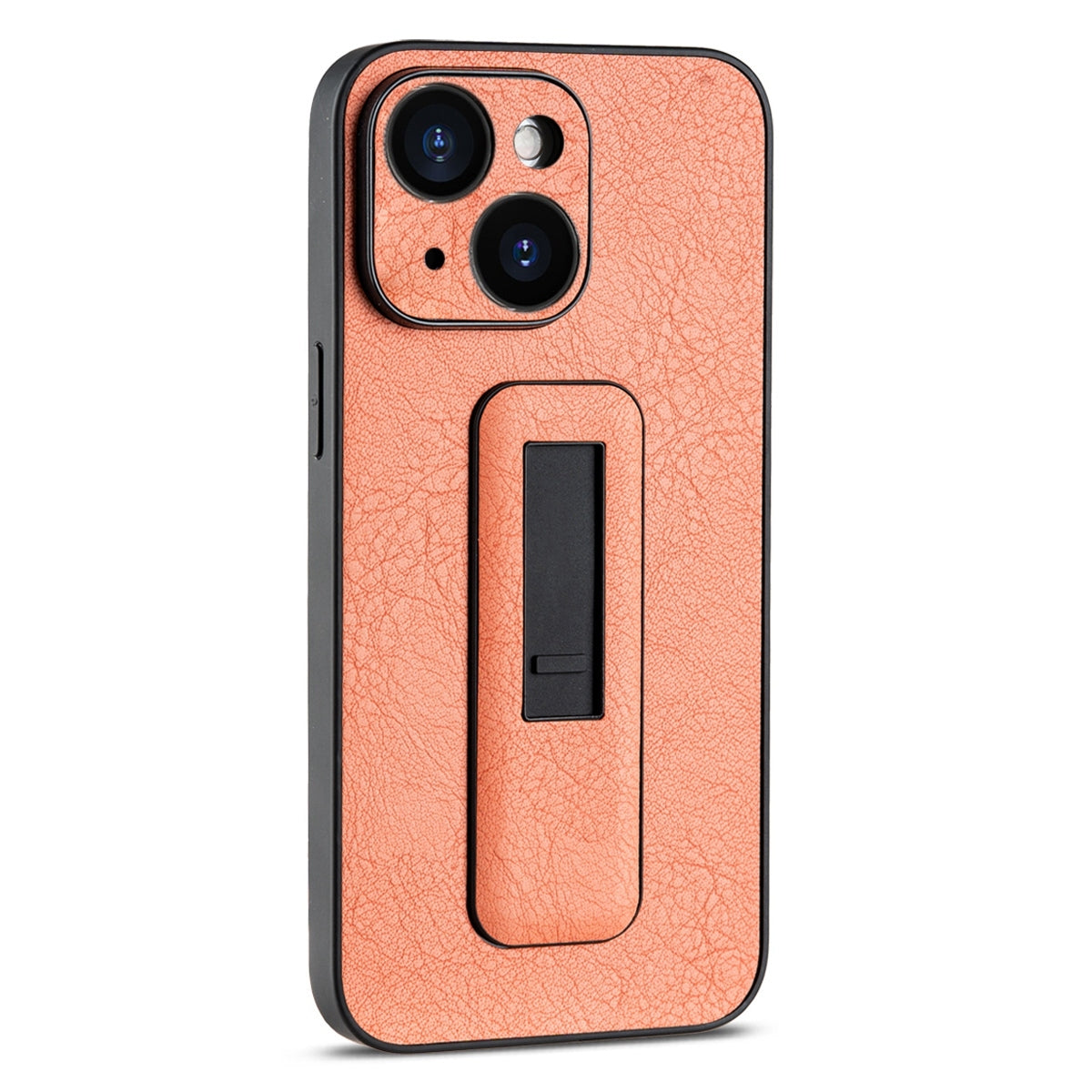 ELECTROPRIME For iPhone 15 Plus PU Leather Push-pull Bracket Shockproof Phone Case(Orange)