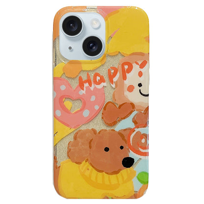 ELECTROPRIME For iPhone 15 Double Sided IMD Full Coverage TPU Phone Case(Sweater Puppy Love)