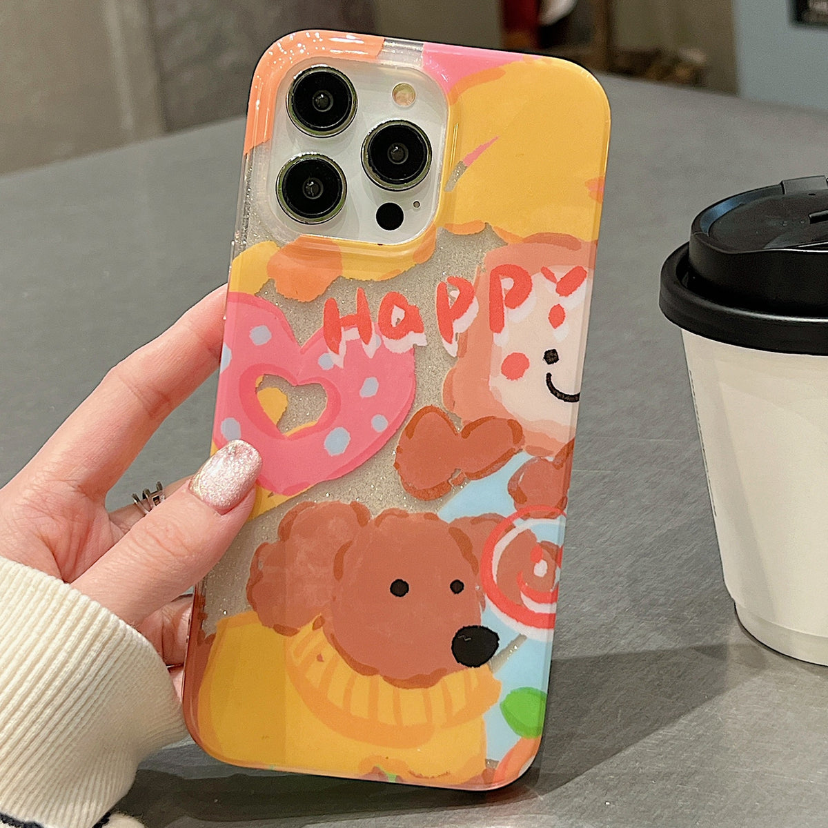 ELECTROPRIME For iPhone 15 Double Sided IMD Full Coverage TPU Phone Case(Sweater Puppy Love)