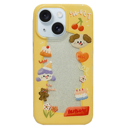 ELECTROPRIME For iPhone 15 Double Sided IMD Full Coverage TPU Phone Case(Side Cake Puppy)