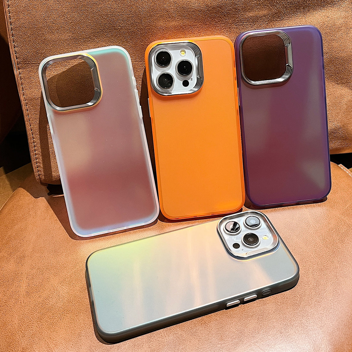 ELECTROPRIME For iPhone 15 Laser Gradient Color PC + TPU Phone Case(Dazzle Orange)