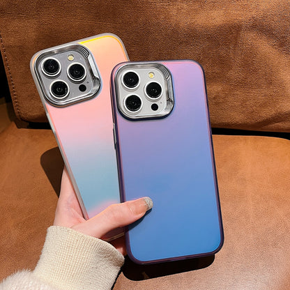 ELECTROPRIME For iPhone 15 Laser Gradient Color PC + TPU Phone Case(Dazzle Orange)