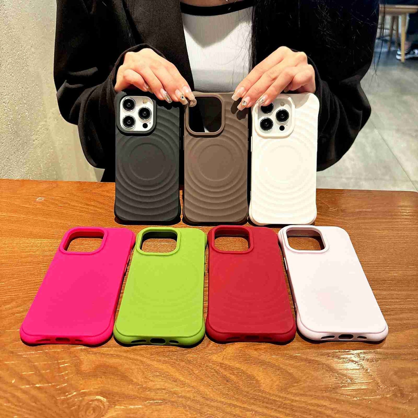 ELECTROPRIME For iPhone 15 MagSafe Magnetic Ring Texture TPU Phone Case(Black)