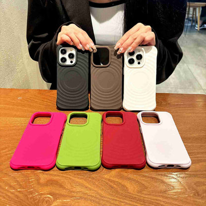 ELECTROPRIME For iPhone 15 MagSafe Magnetic Ring Texture TPU Phone Case(Khaki)