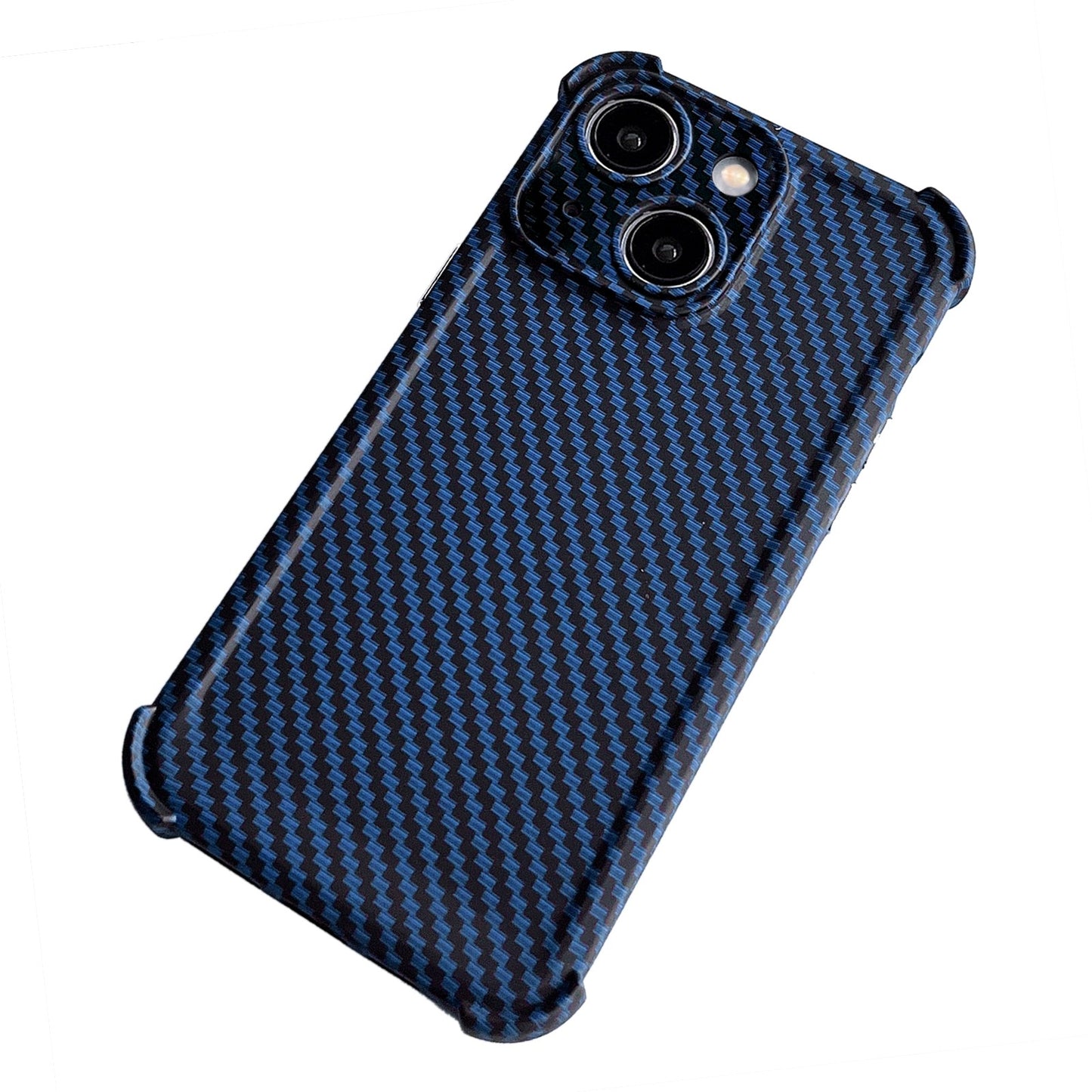 ELECTROPRIME For iPhone 15 Carbon Fiber Four Corners Shockproof TPU Phone Case(Dark Blue)
