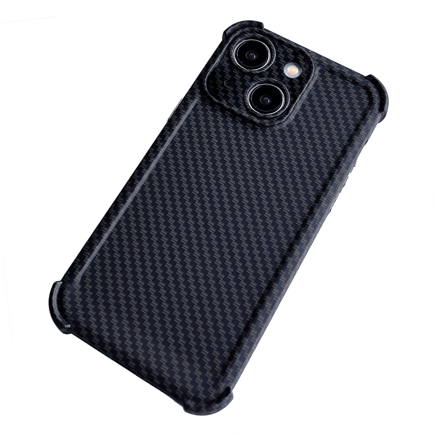 ELECTROPRIME For iPhone 15 Carbon Fiber Four Corners Shockproof TPU Phone Case(Black)