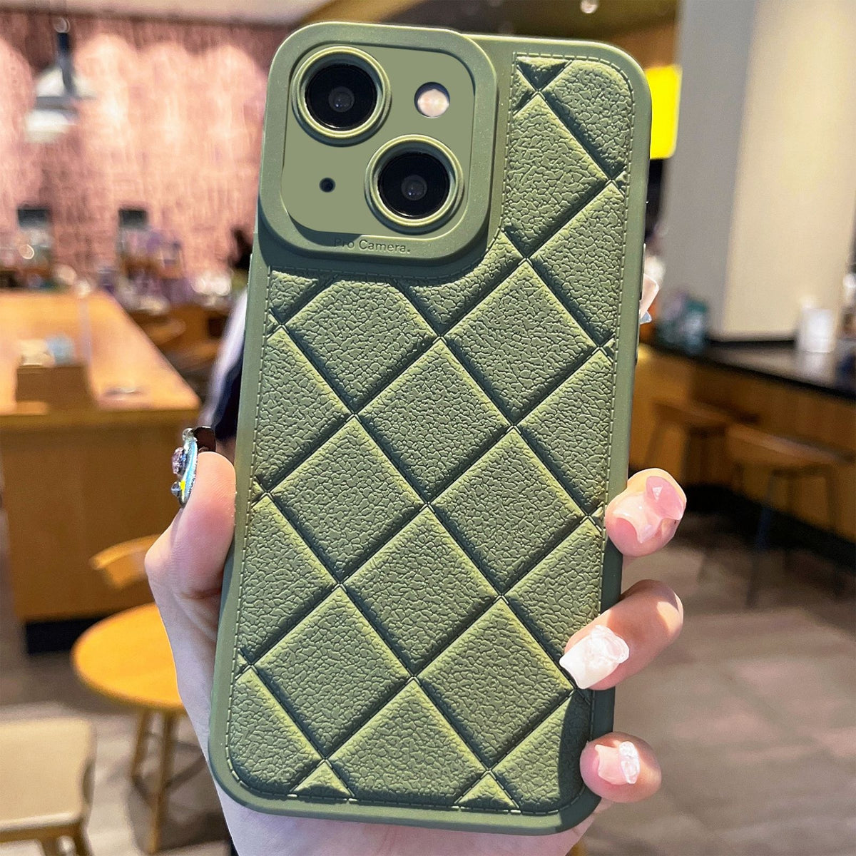 ELECTROPRIME For iPhone 15 Plus Lambskin Texture Matte TPU Phone Case(Green)