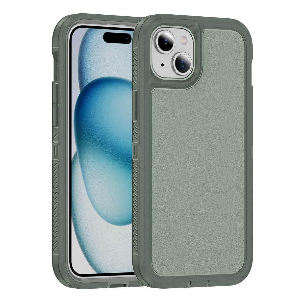 ELECTROPRIME For iPhone 15 Plus Guard Frosted Double Layer Phone Case(Green)