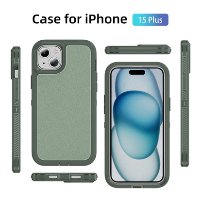 ELECTROPRIME For iPhone 15 Plus Guard Frosted Double Layer Phone Case(Green)