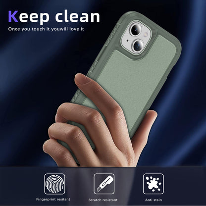 ELECTROPRIME For iPhone 15 Plus Guard Frosted Double Layer Phone Case(Green)