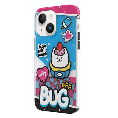 ELECTROPRIME For iPhone 15 TGVIS Stylish Series Graffiti Pattern Phone Case(Blue)