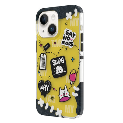 ELECTROPRIME For iPhone 15 TGVIS Stylish Series Graffiti Pattern Phone Case(Yellow)