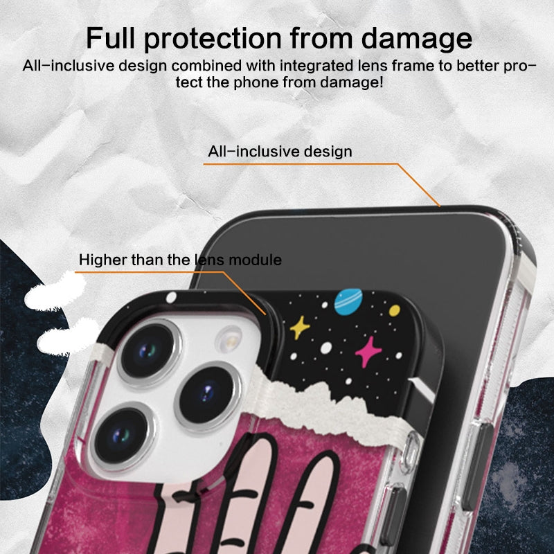 ELECTROPRIME For iPhone 15 TGVIS Stylish Series Graffiti Pattern Phone Case(Blue)