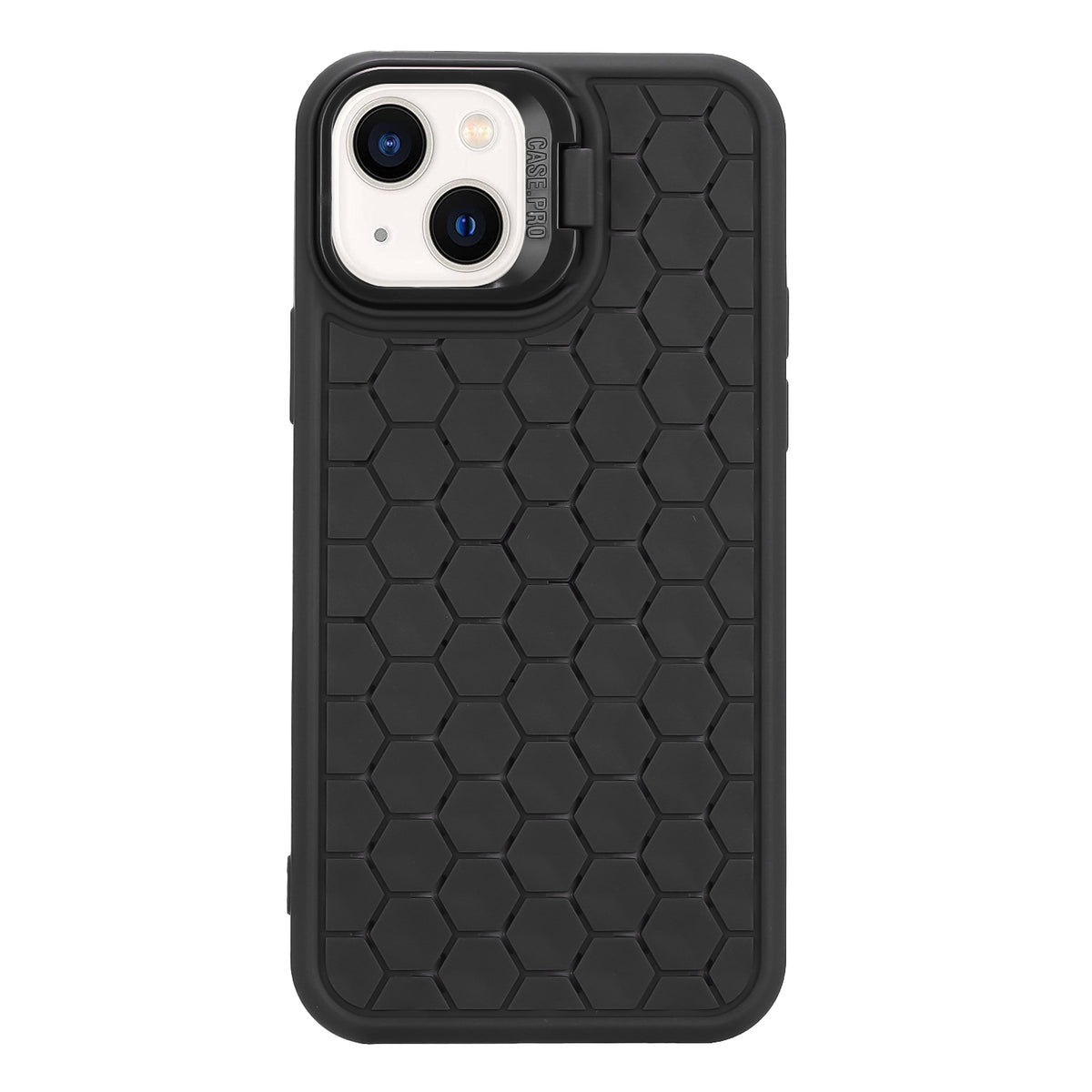 ELECTROPRIME For iPhone 15 Plus Honeycomb Radiating Lens Holder TPU Phone Case(Black)