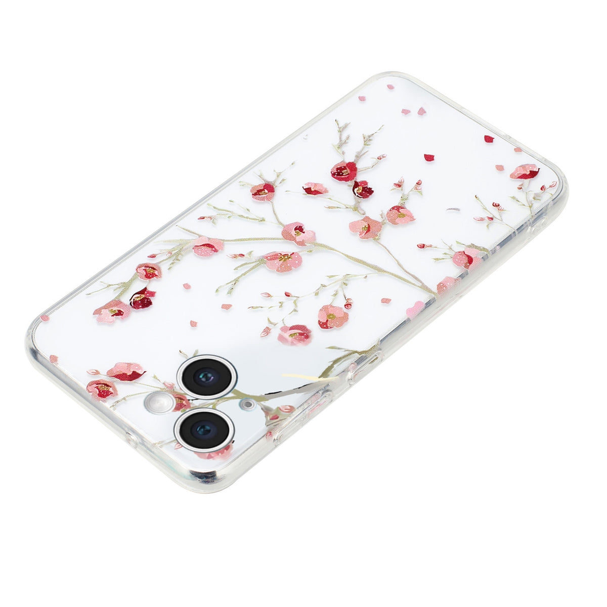 ELECTROPRIME For iPhone 15 Plus Colorful Painting Pattern TPU Phone Case(Red Flowers)