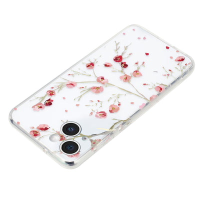 ELECTROPRIME For iPhone 15 Plus Colorful Painting Pattern TPU Phone Case(Red Flowers)