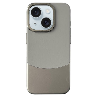 ELECTROPRIME For iPhone 15 Napa Texture PC + Leather Phone Case(Grey)