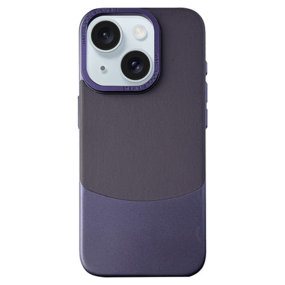 ELECTROPRIME For iPhone 15 Napa Texture PC + Leather Phone Case(Dark Purple)