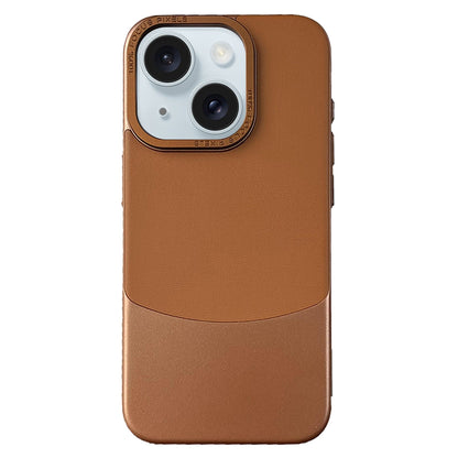 ELECTROPRIME For iPhone 15 Napa Texture PC + Leather Phone Case(Brown)