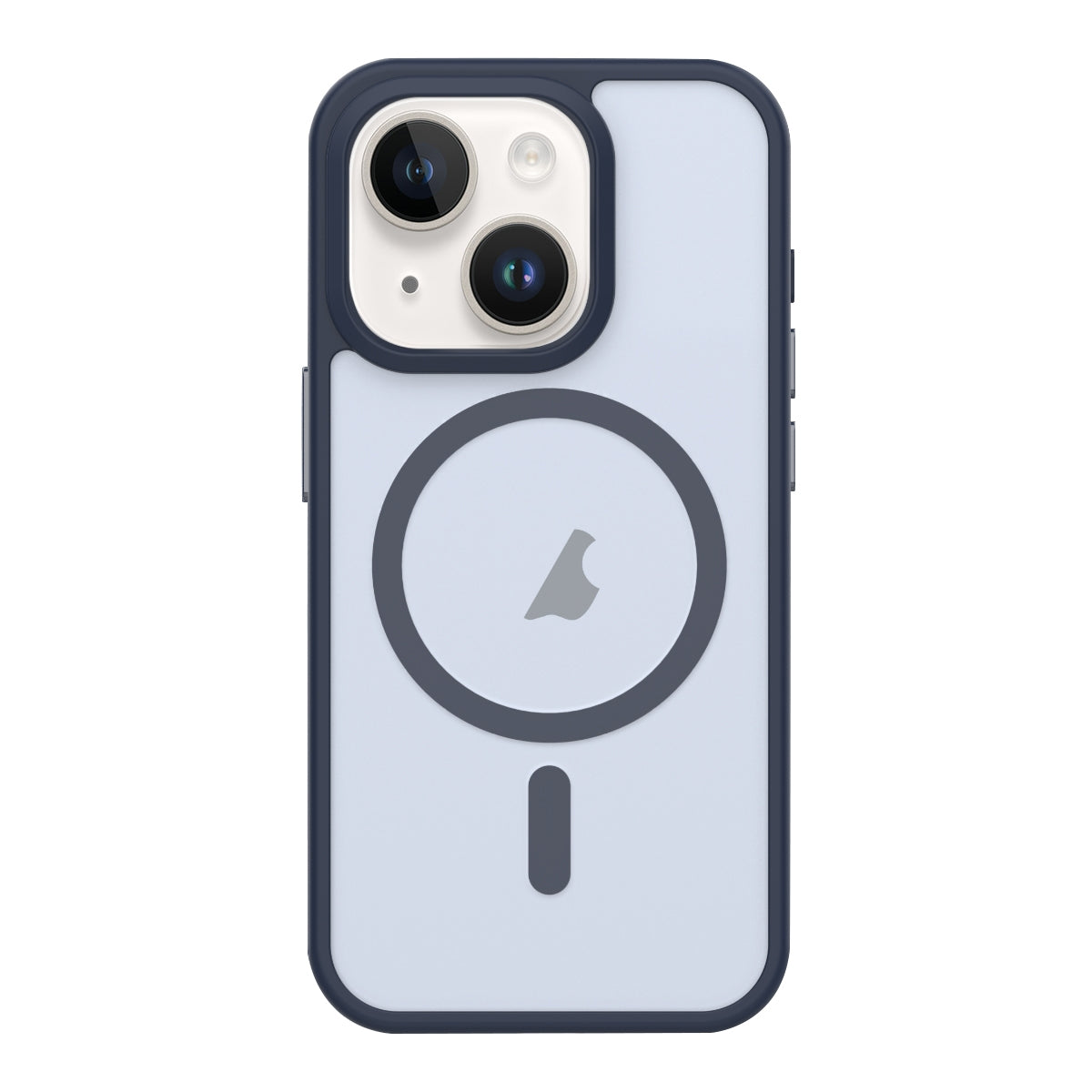 ELECTROPRIME For iPhone 15 Plus Metal Button Skin Feel Matte MagSafe Shockproof Phone Case(Lavender Grey)