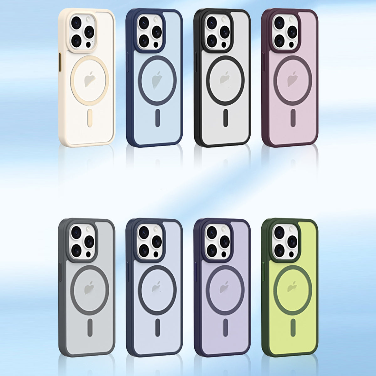 ELECTROPRIME For iPhone 15 Plus Metal Button Skin Feel Matte MagSafe Shockproof Phone Case(Lavender Grey)