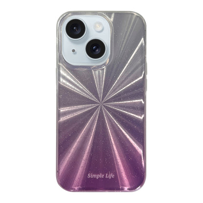 ELECTROPRIME For iPhone 15 Fireworks Pattern Double-layer Acrylic+TPU Shockproof Phone Case(Purple)