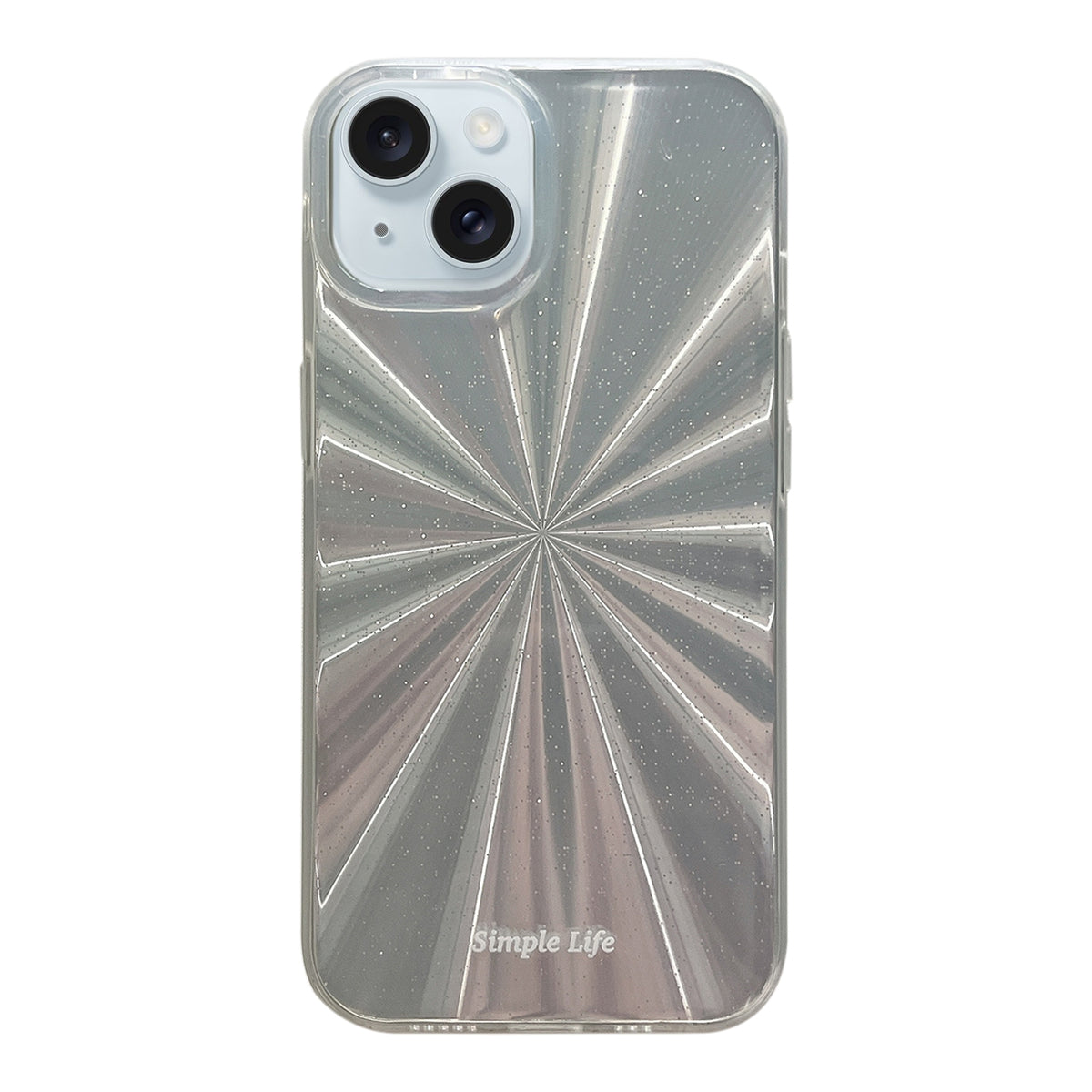 ELECTROPRIME For iPhone 15 Fireworks Pattern Double-layer Acrylic+TPU Shockproof Phone Case(Silver)
