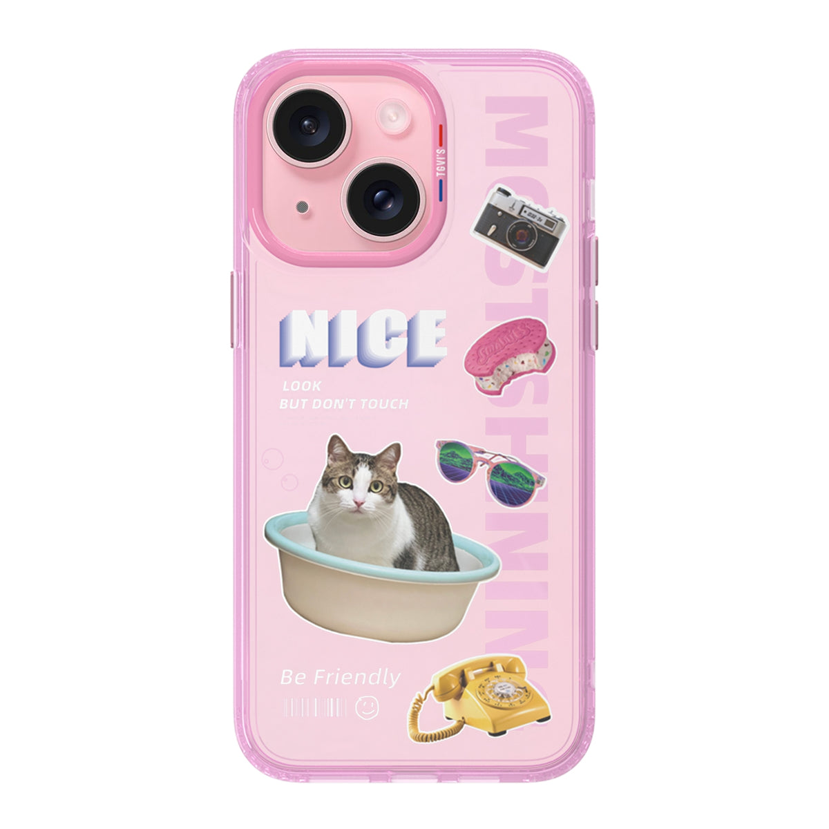 ELECTROPRIME For iPhone 15 TGVIS Space Series Dopamine Pattern Phone Case(Pink)