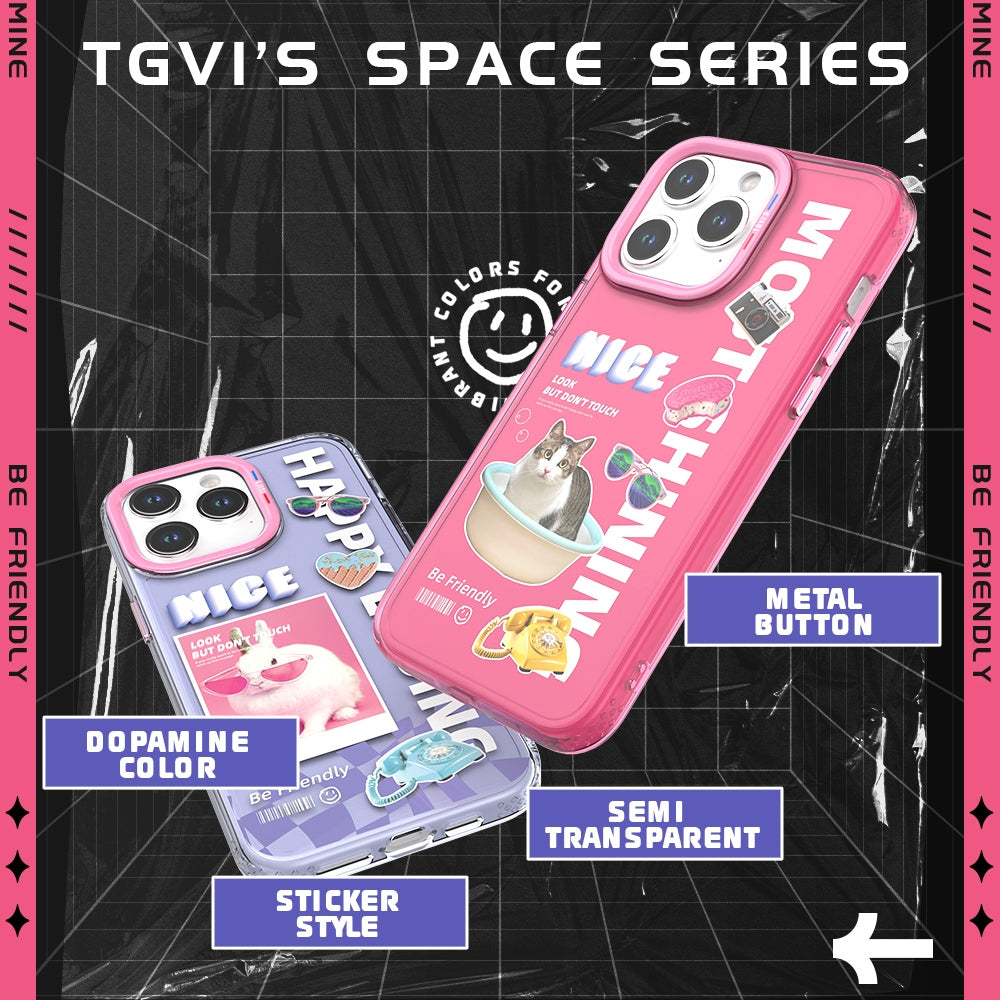ELECTROPRIME For iPhone 15 TGVIS Space Series Dopamine Pattern Phone Case(Pink)