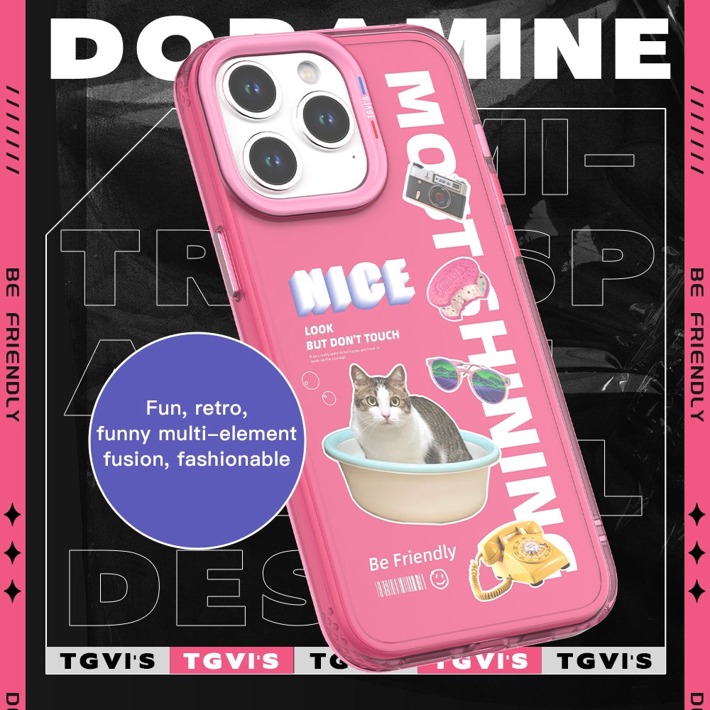 ELECTROPRIME For iPhone 15 TGVIS Space Series Dopamine Pattern Phone Case(Pink)