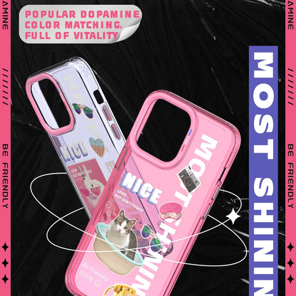 ELECTROPRIME For iPhone 15 TGVIS Space Series Dopamine Pattern Phone Case(Pink)