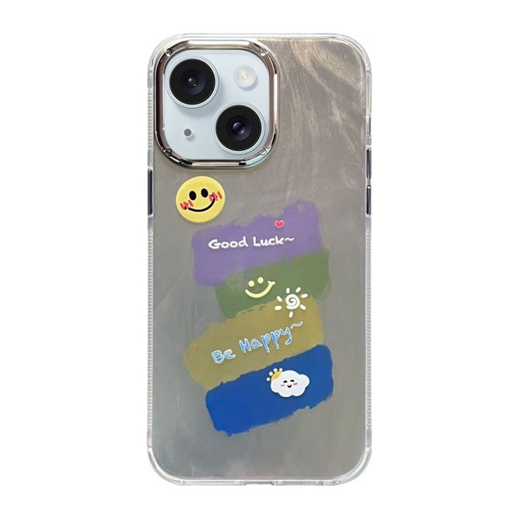 ELECTROPRIME For iPhone 15 Cooling Flash Feather TPU + PC Phone Case(Little Smile)