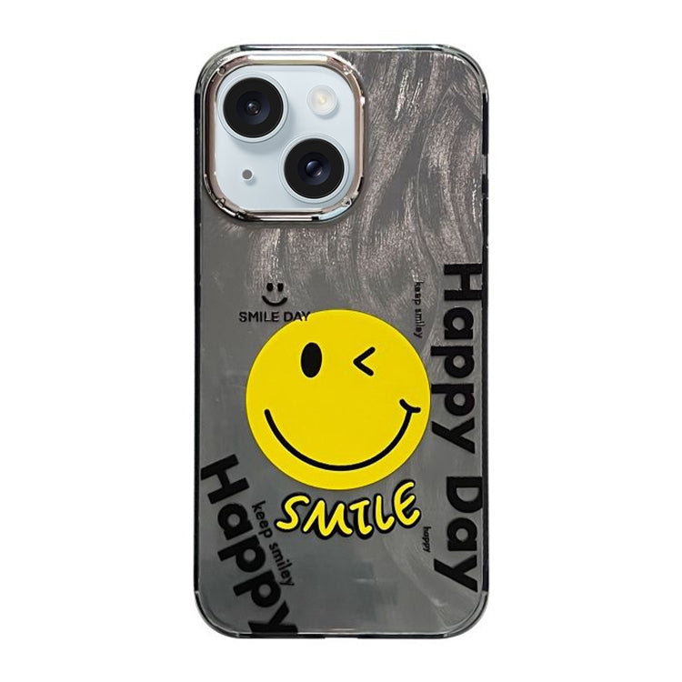 ELECTROPRIME For iPhone 15 Cooling Flash Feather TPU + PC Phone Case(Big Smile)