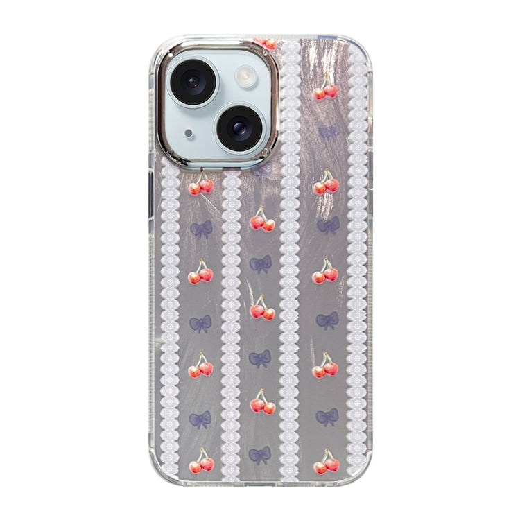 ELECTROPRIME For iPhone 15 Cooling Flash Feather TPU + PC Phone Case(Cherry)